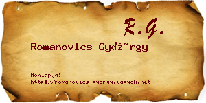 Romanovics György névjegykártya