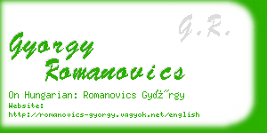 gyorgy romanovics business card